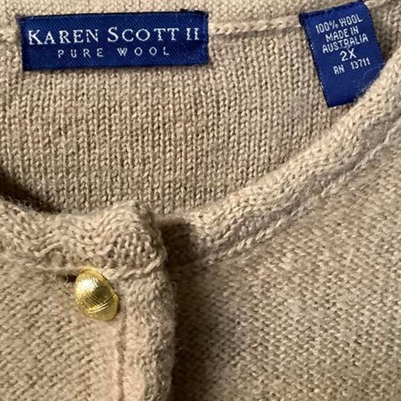 Karen Scott Tan Wool Jacket 2X - Picture 4 of 4
